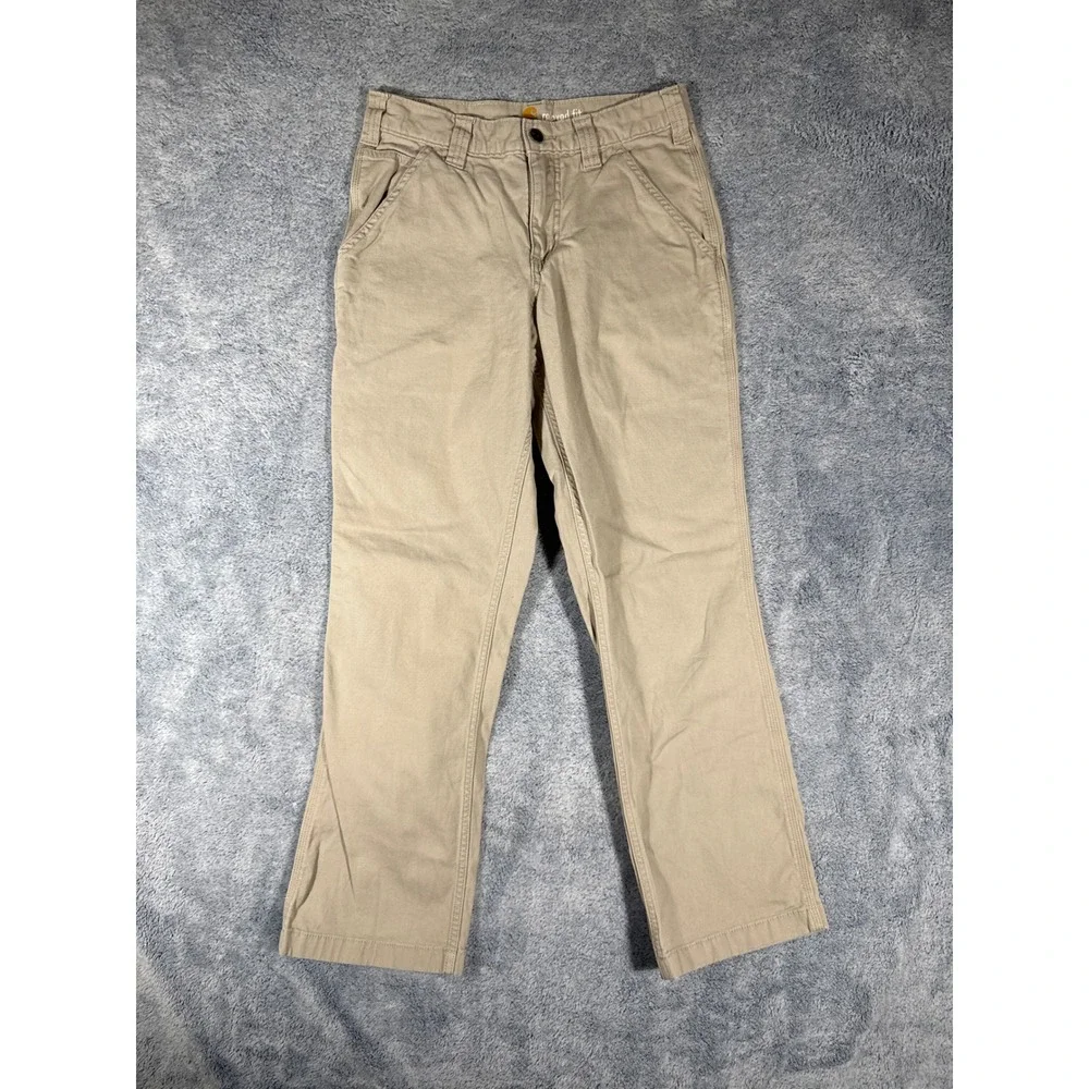 Carhartt Relaxed Fit Khaki Work Pants Tan 29x30 102291 232 Mens Stretch Canvas